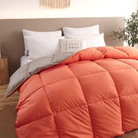 Down Duvet, Winter Duvet, Goose Down Duvet Core, Air Conditioner (Option: Orange-150x200cm-8)