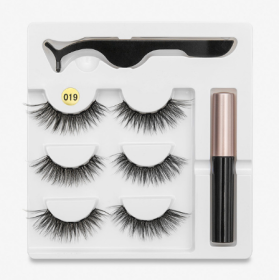 A Pair Of False Eyelashes With Magnets In Fashion (Option: 019 style)